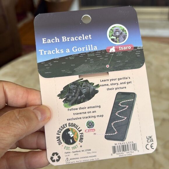 NEW! Fahlo Blackout Gorilla Tracking Dian Fossey Gorilla Fund - Picture 3 of 5